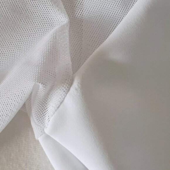 NWT Beth Richards white mesh accented long sleeve swim top - Picture 8 of 8